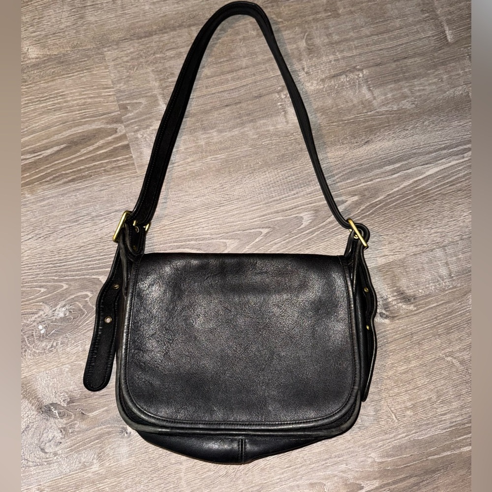 Black Leather Coach crossbody